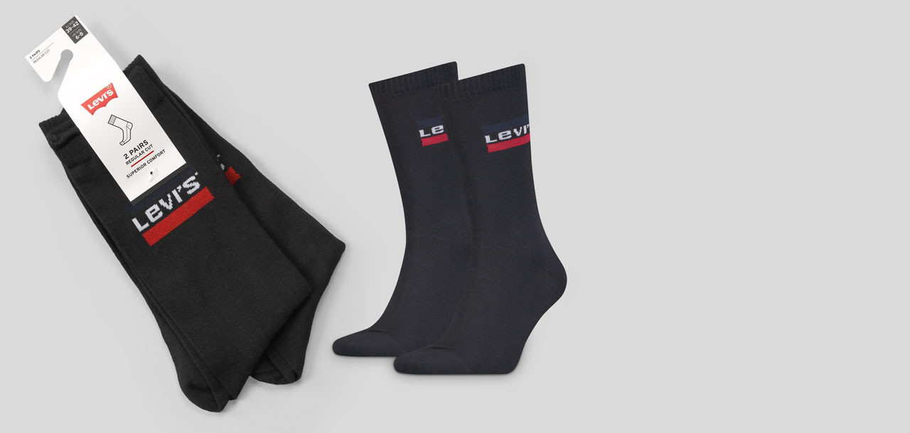 Levi_s Regular Cut Sportswear Logo Socks 2-Pack - Yourunderwearstore